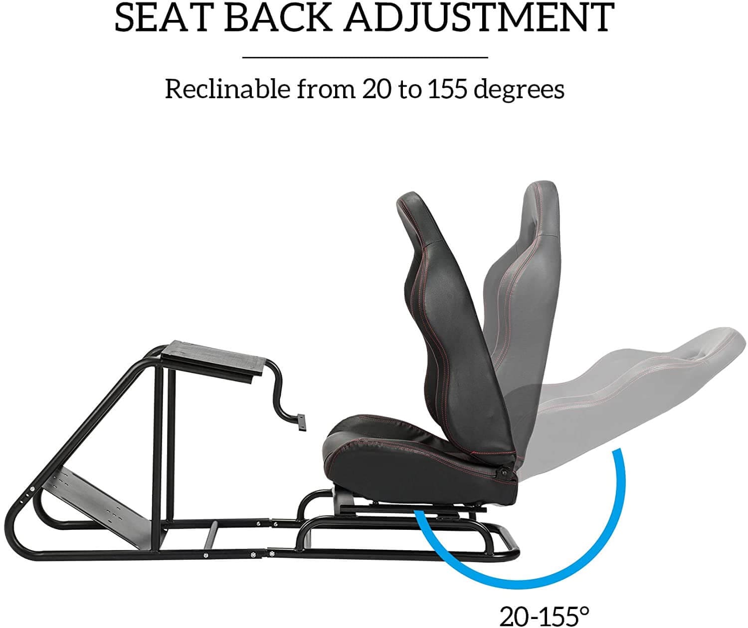 Cockpit com baquet reclinável, suporte de volante e pedais para Logitech / Thrusmaster - Image 3