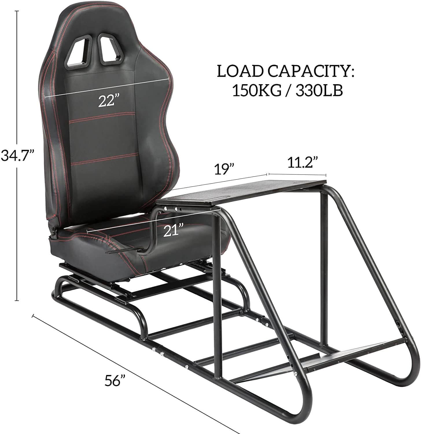 Cockpit com baquet reclinável, suporte de volante e pedais para Logitech / Thrusmaster - Image 7