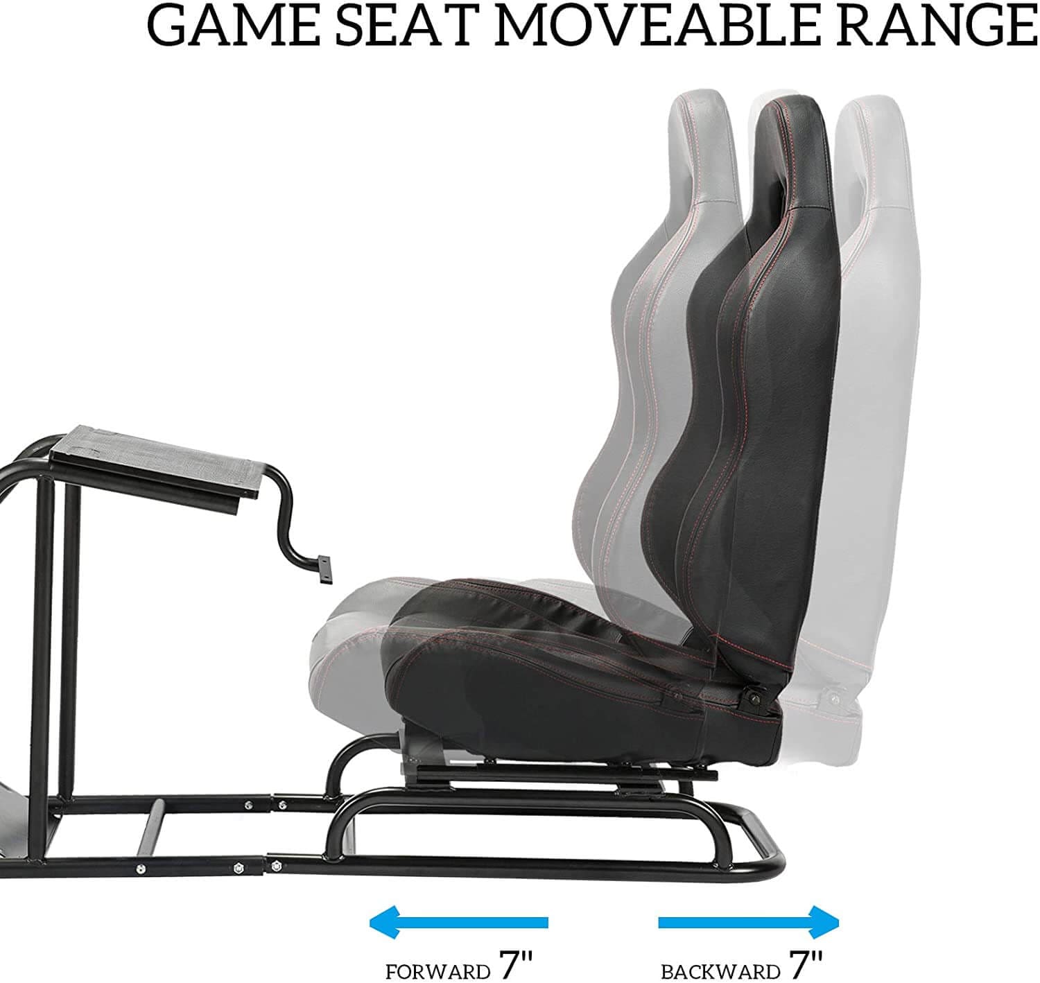 Cockpit com baquet reclinável, suporte de volante e pedais para Logitech / Thrusmaster - Image 6