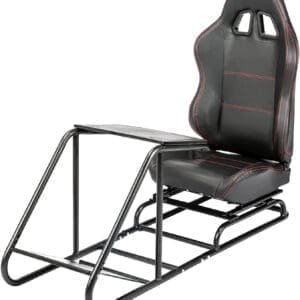 Cockpit com baquet reclinável, suporte de volante e pedais para Logitech / Thrusmaster