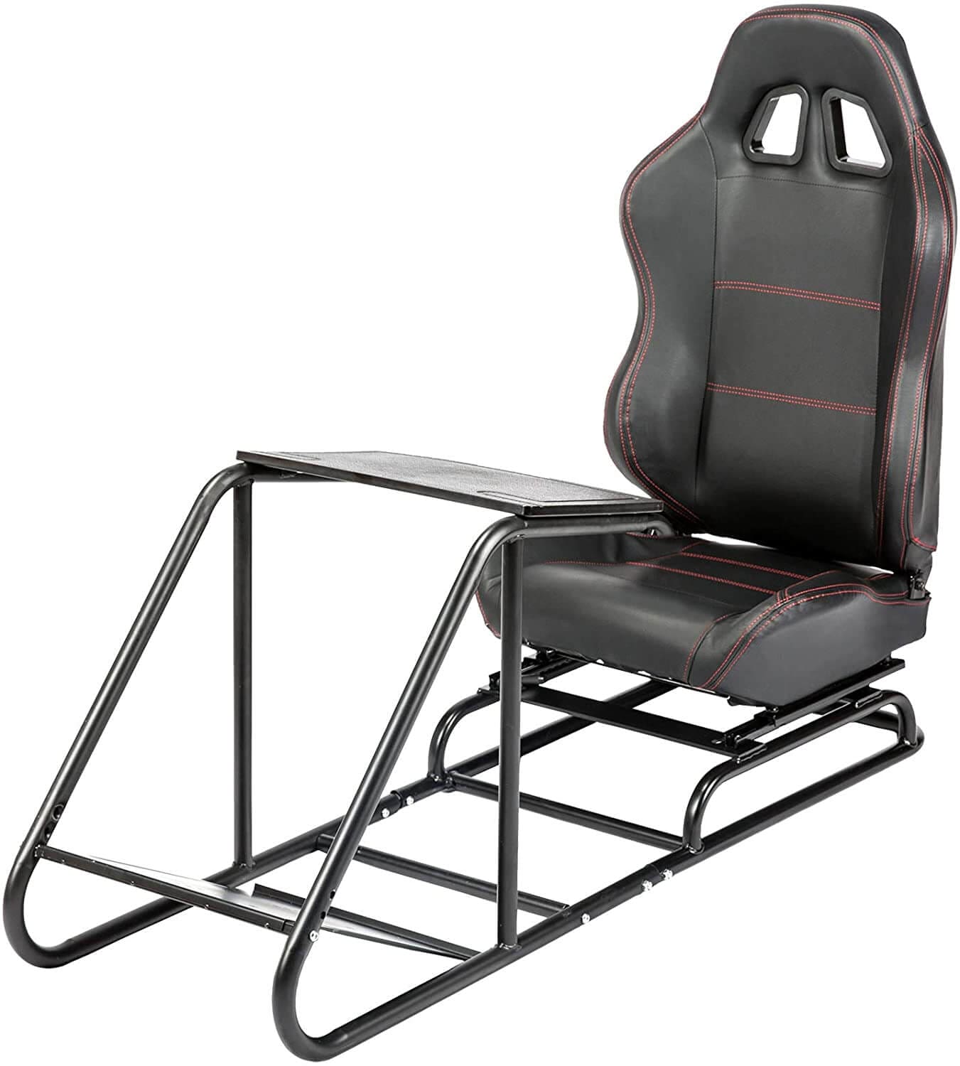 Cockpit com baquet reclinável, suporte de volante e pedais para Logitech / Thrusmaster