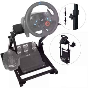 Suporte de Volante, Pedais e caixa de velocidades para Logitech, Thrustmaster e Fanatec - Wheel Stand